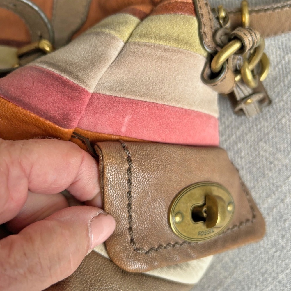 Fossil Leather and Suede handbag - Picture 7 of 13